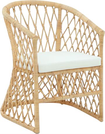 Rattan stol med hynde - model Gardenia natur 